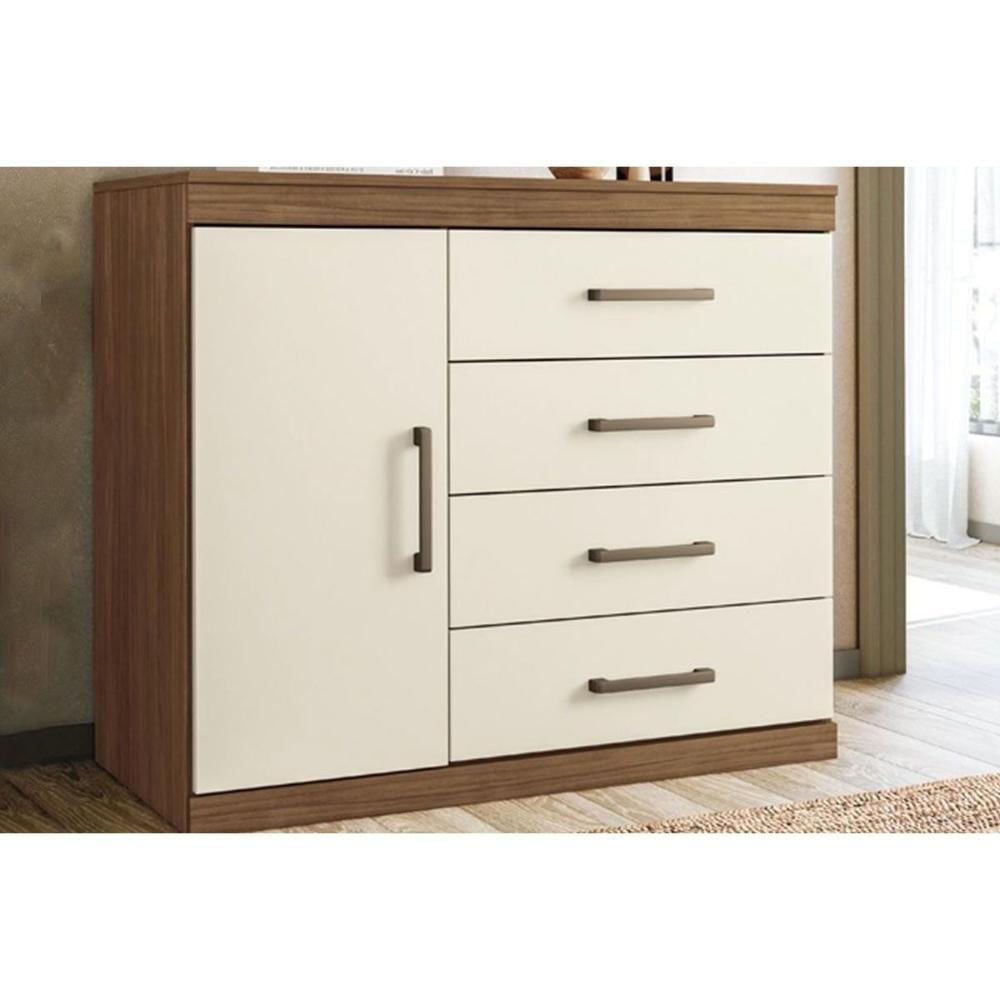 Cômoda De Quarto 1.4 Plus com 1 Porta E 4 Gavetas Jatoba-areia - Santos Andirá