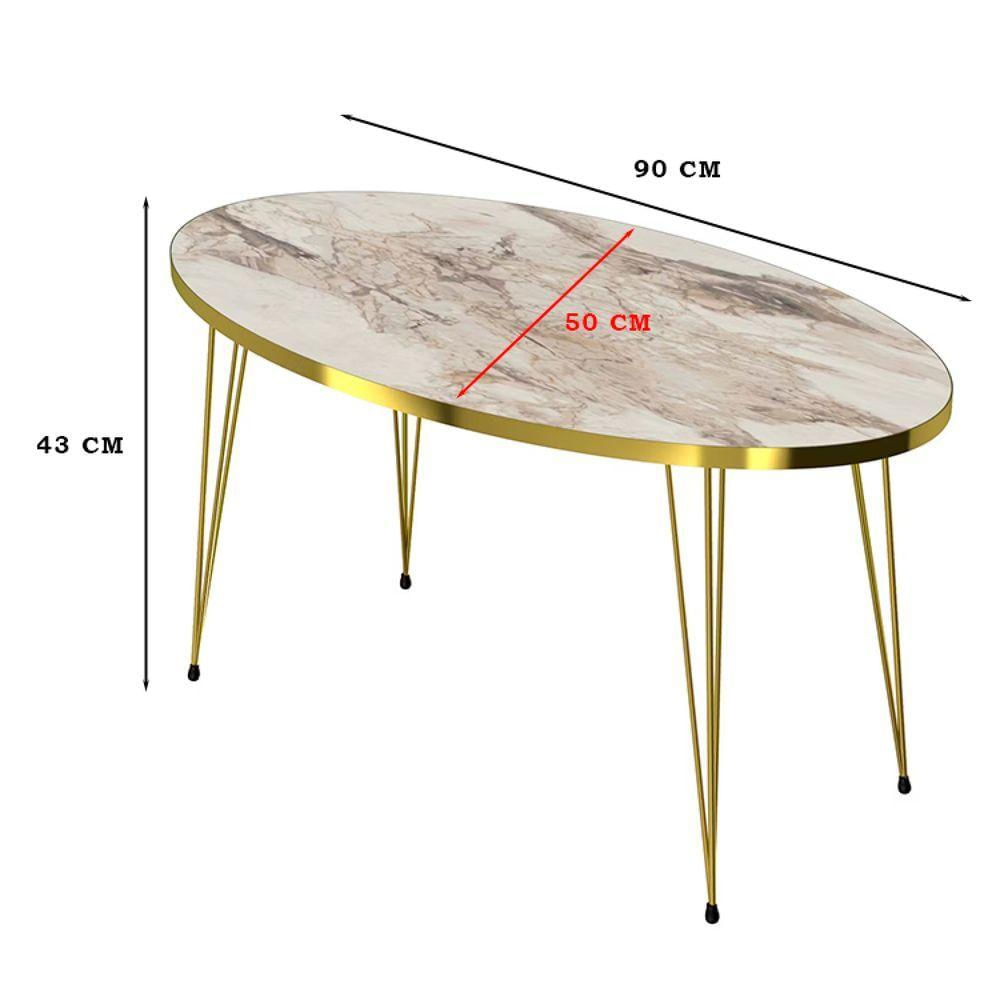 Conjunto De Mesa De Centro 4 Peças - Mármore Branco