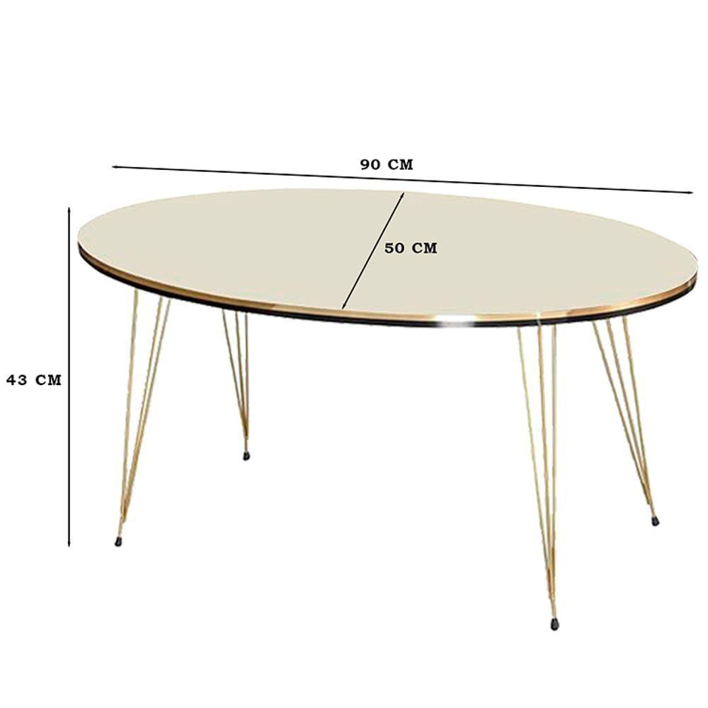 Conjunto De Mesa De Centro 4 Peças - Bege Claro