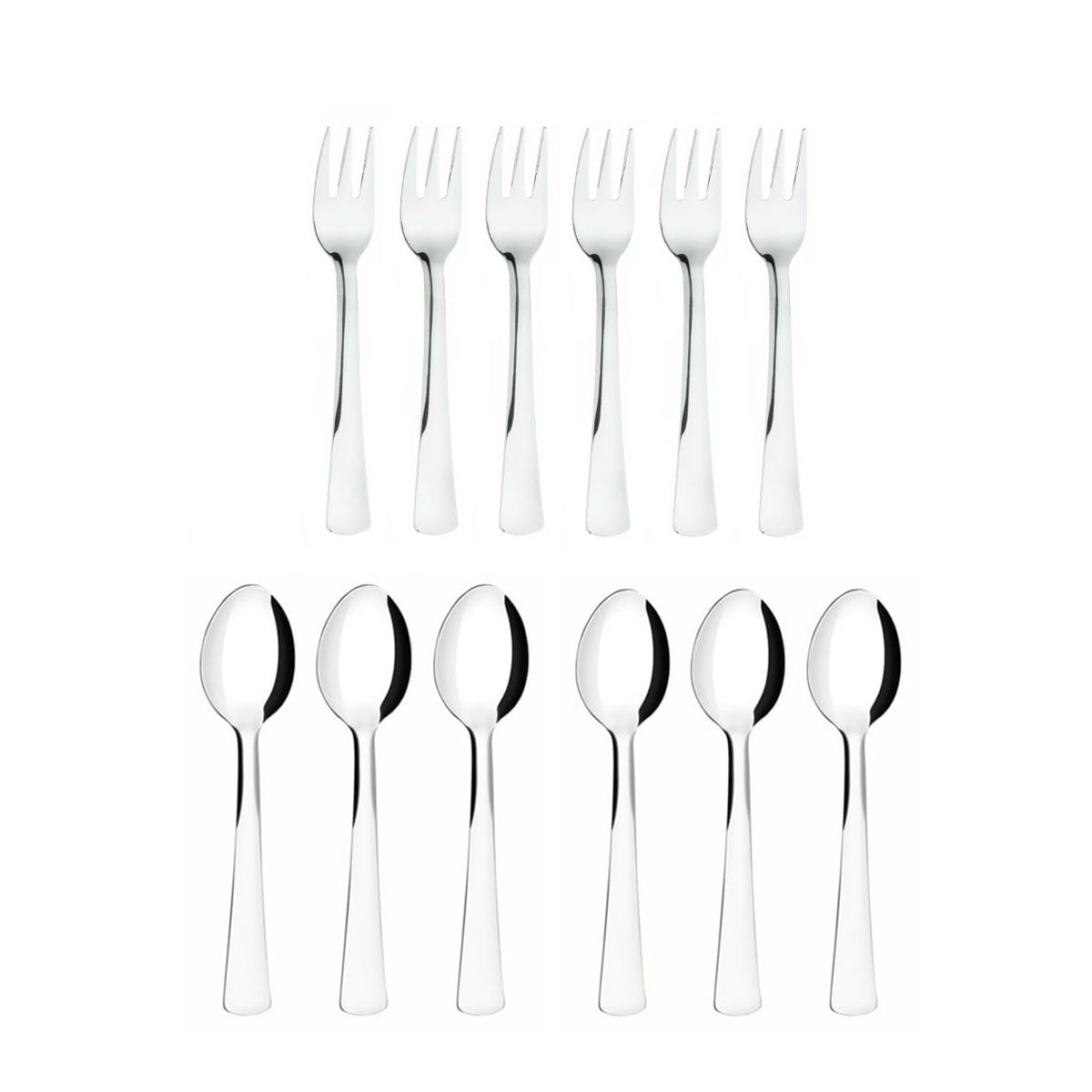 Colher e Garfo de Sobremesa Bolo Inox Talheres Toronto Jogo
