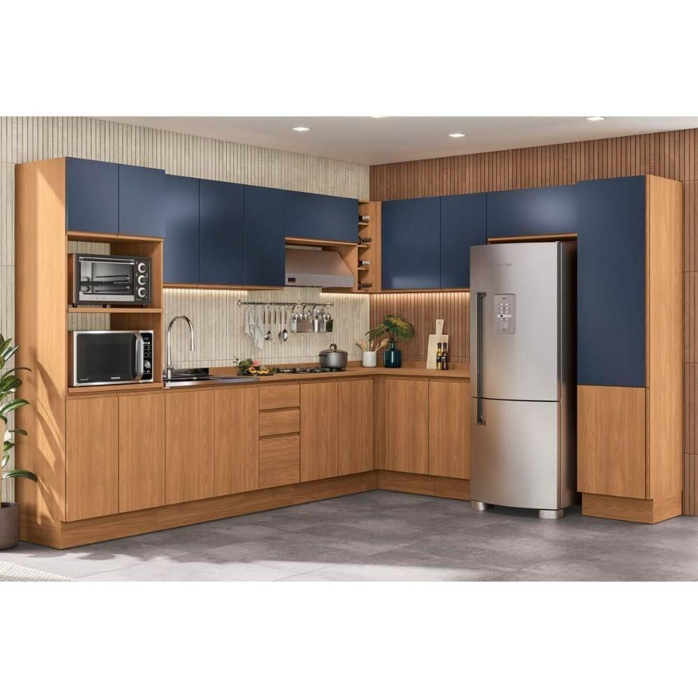 Gabinete De Cozinha Modulado Balcão Ciela R625 Com 2 Portas Sem Tampo 80cm Canela - Kappesberg