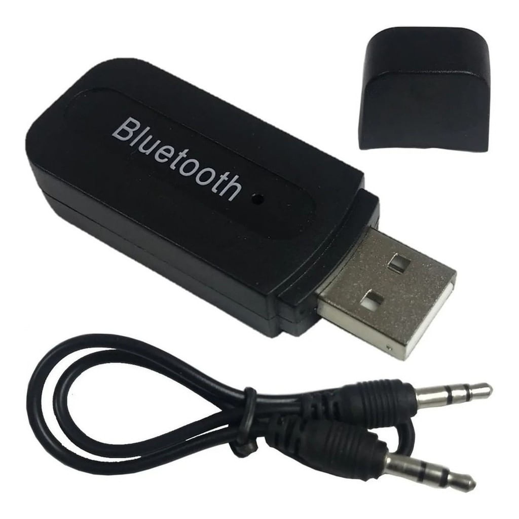 RECEPTOR BLUETOOTH VEICULAR SAÍDA ESTÉREO P2 ALIMENTAÇÃO USB + MINI CABO P2