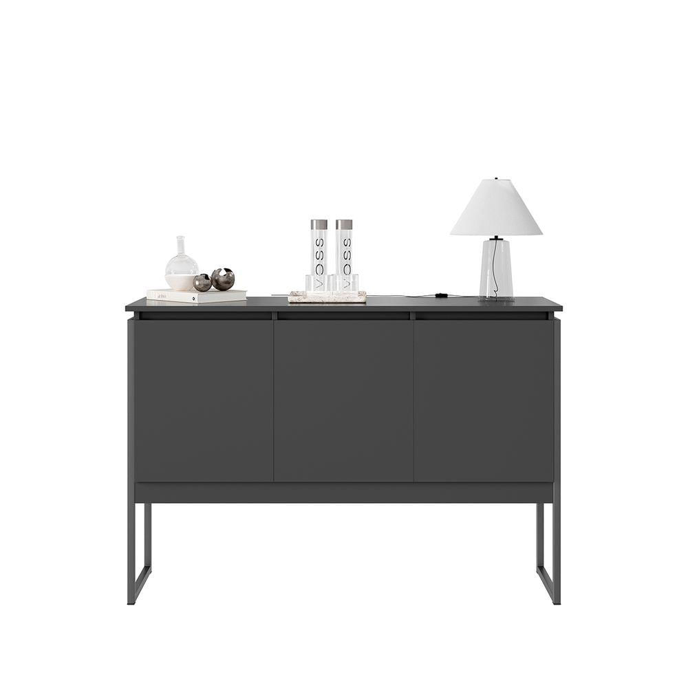 Buffet 3 Portas Elegante Noronha - Preto Onix Preto Onix