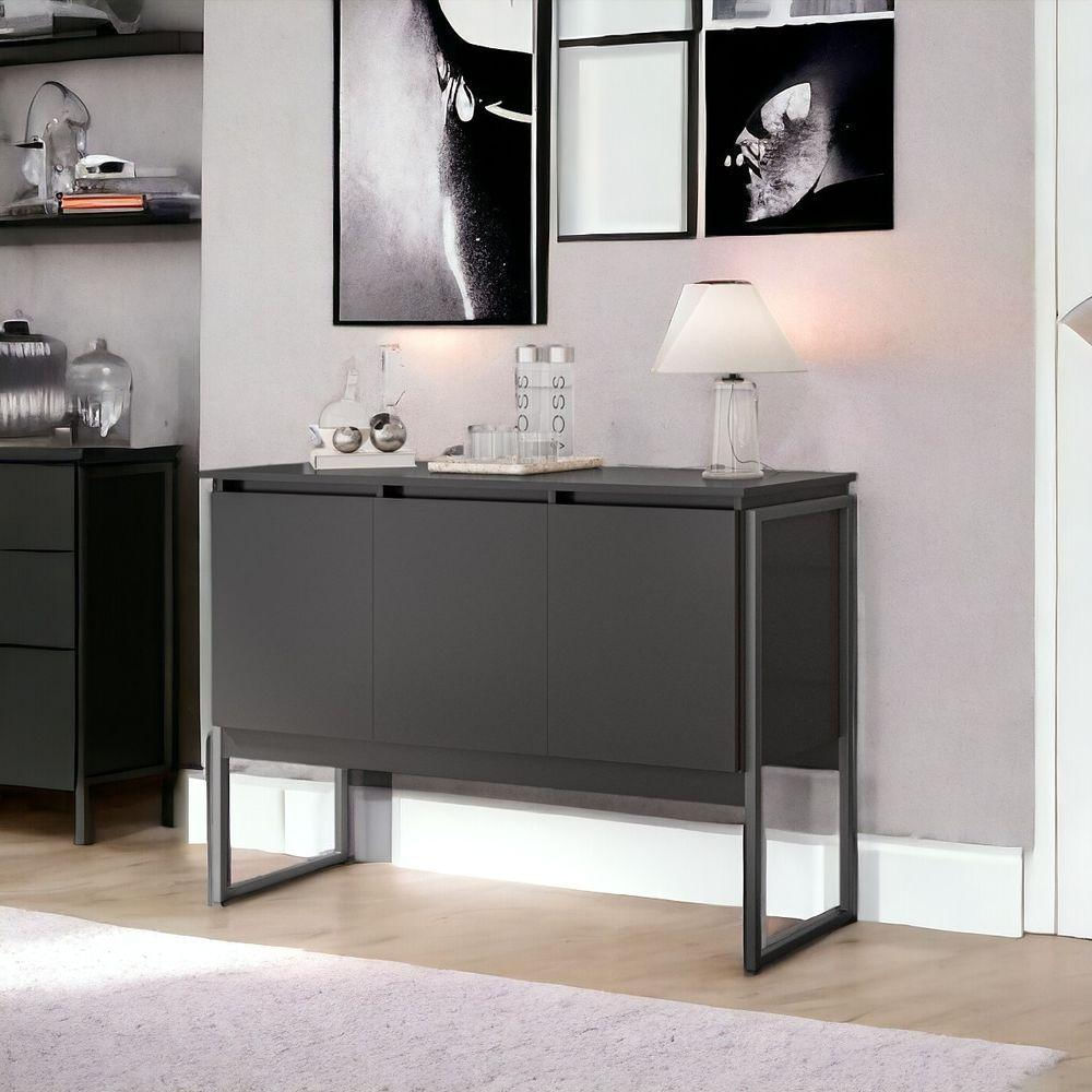 Buffet 3 Portas Classico Siberia - Preto Onix Preto Onix