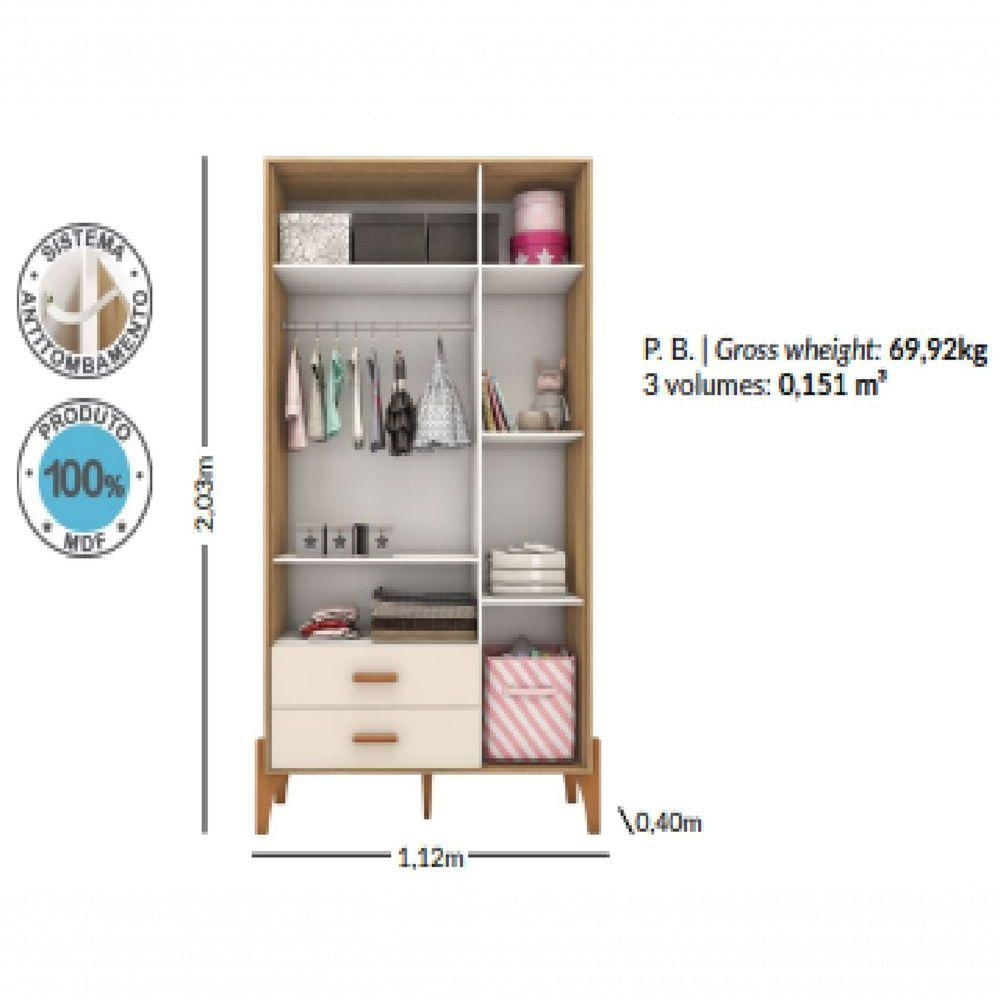 Quarto Bebê Infantil Completo Iris 100% MDF Moveis Estrela Off White