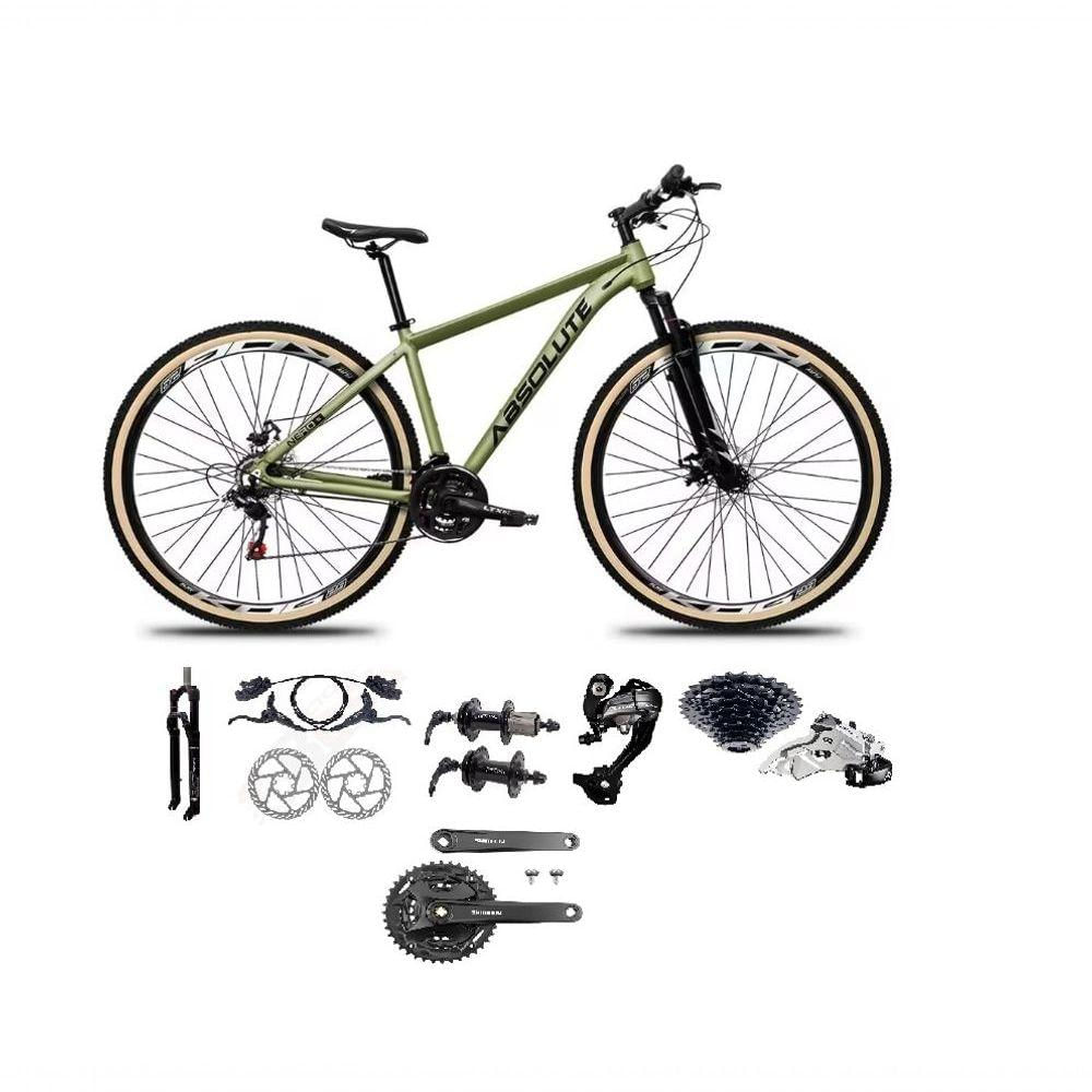 Bicicleta Aro 29 Absolute Nero 5 Câmbios 27v Shimano Altus Freios Hidráulicos Pneu Com Faixa - Oliva Tam.21