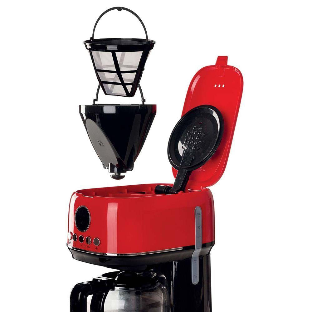 Máquina De Café Programável Moderna 220V Ariete Vermelho