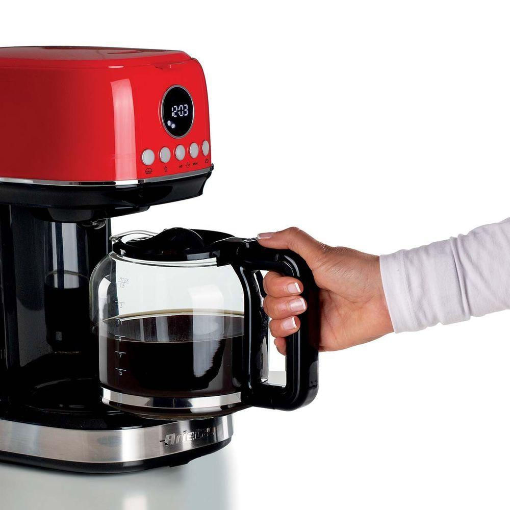 Máquina De Café Programável Moderna 110V Ariete Vermelha