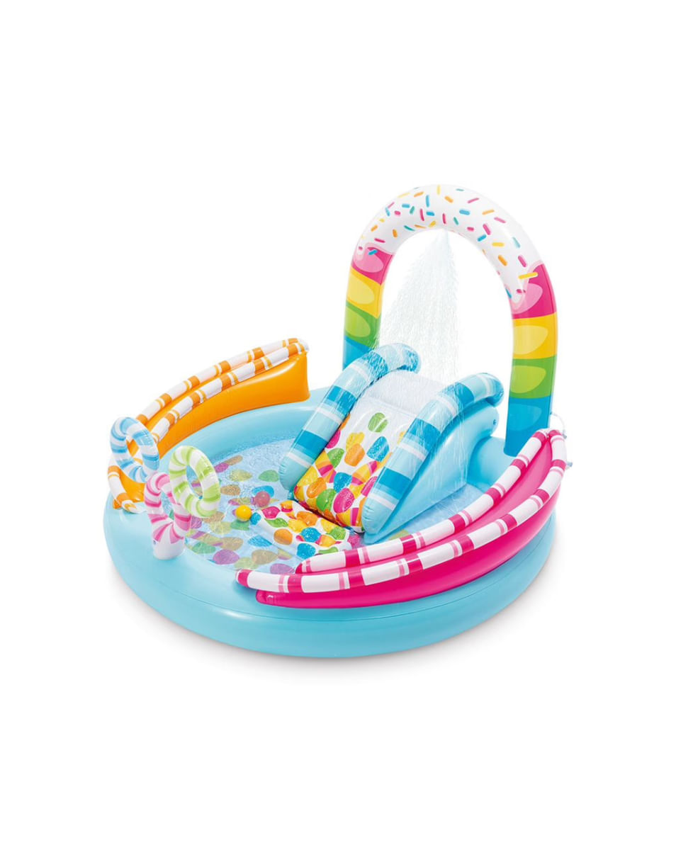 Piscina Playground Infantil Diversão Com Doces 165 Litros - Intex 57144