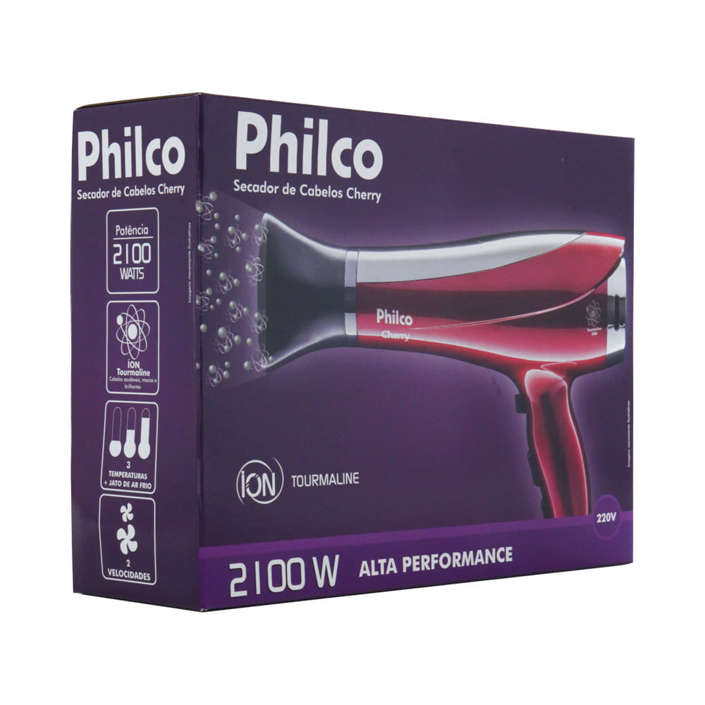 Secador de Cabelo Philco Cherry Vermelho - 2100W