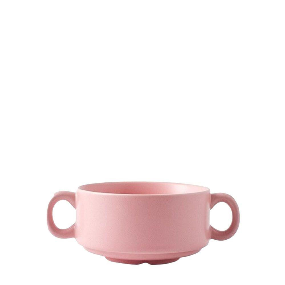 Panelinha Em Porcelana Oreilles Gourmand 15x5x10cm Rosa