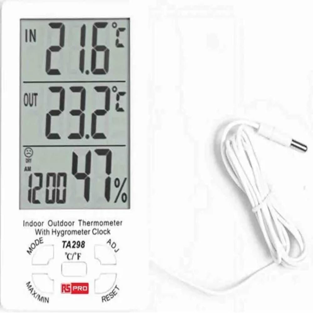 Relogio Estacao Metereologica Higrometro Temperatura Umidade Interna Externa Com Sonda Termometro