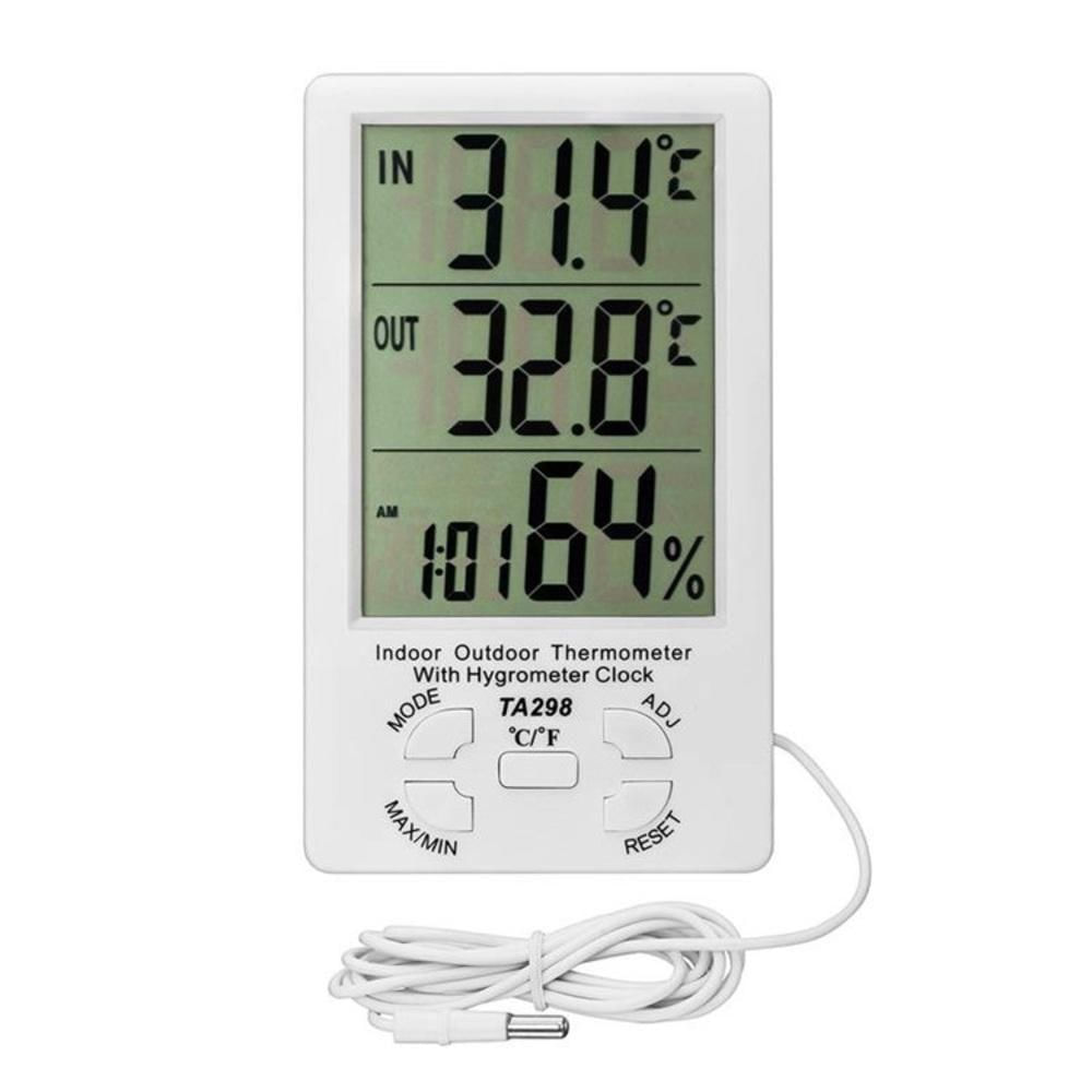 Relogio Estacao Metereologica Higrometro Temperatura Umidade Interna Externa Com Sonda Termometro