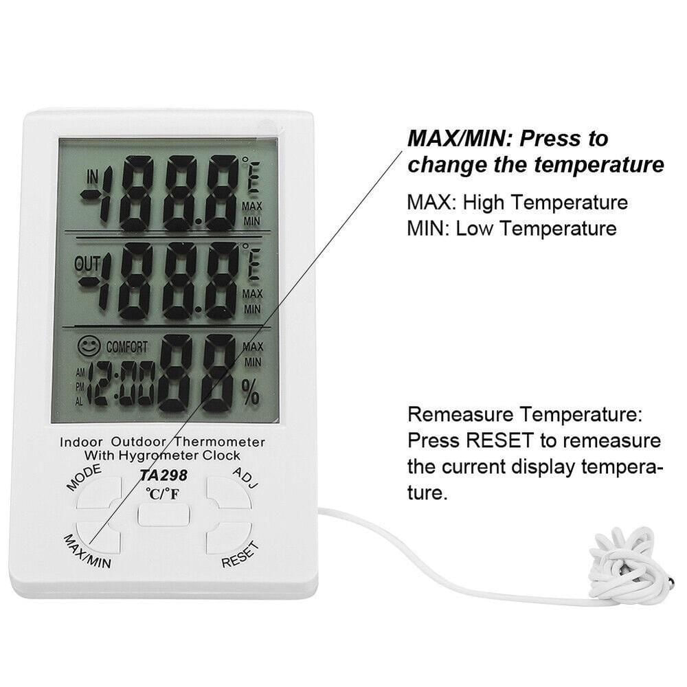 Relogio Estacao Metereologica Higrometro Temperatura Umidade Interna Externa Com Sonda Termometro