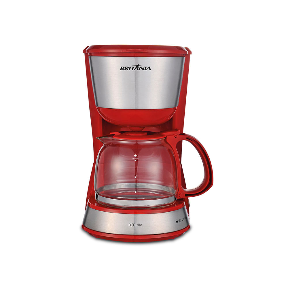 Cafeteira Elétrica Britânia Inox Plus Vermelho 220v - Bcf18iv