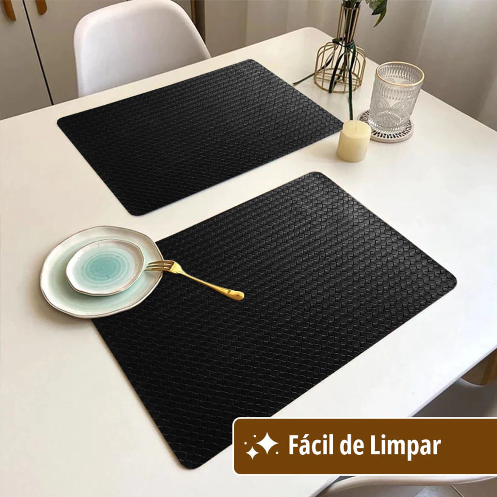 8 Jogo Americano Mesa Posta Luxo Impermeável Pvc Cro Ar