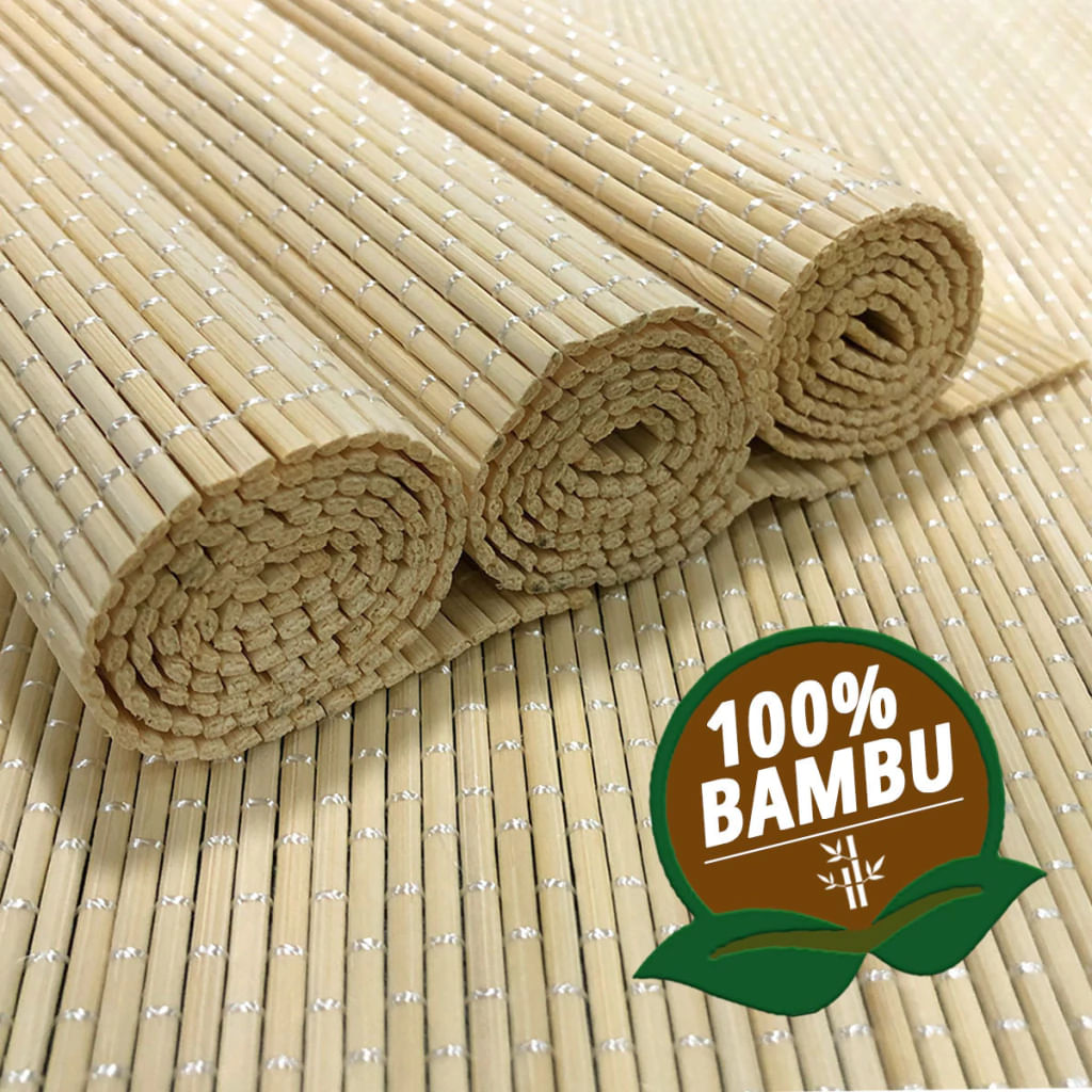 8 Jogo Americano Bambu Premium Acabamento na Borda Mf 30X45