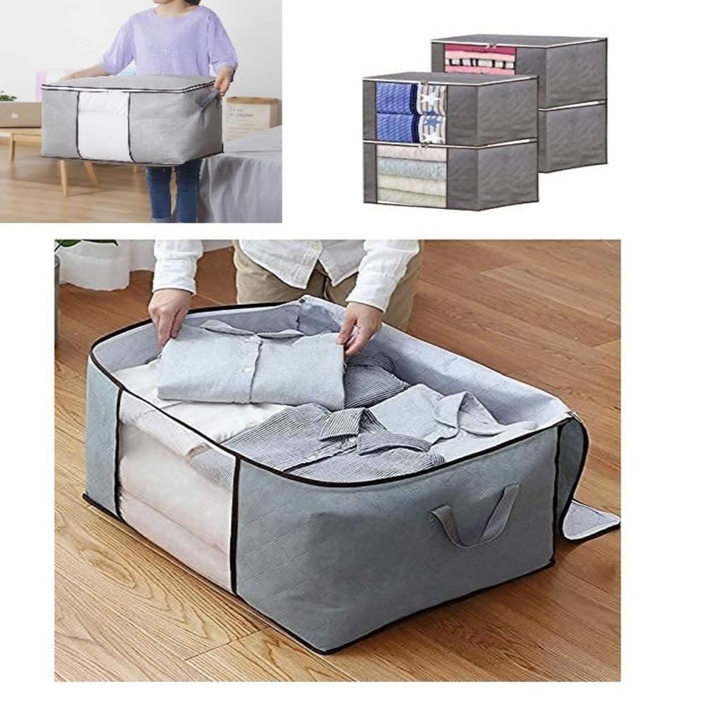 Organizador Guarda Roupa Grande 60cm Saco Armazenamento Portatil Gigante Closet Brinquedo Ziper 84 Litros