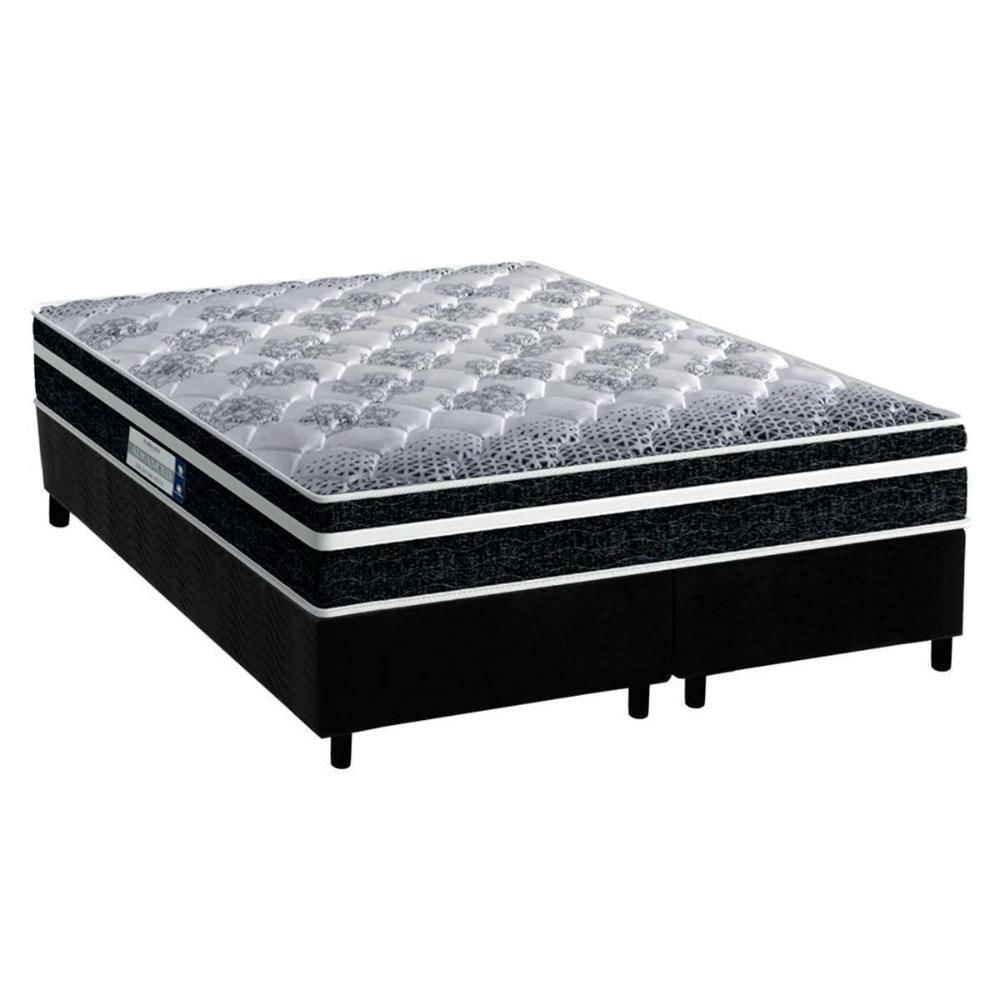 Cama Box King: Colchão Ortopédico Probel D33 Anatômico Advanced Tech1500 Plus + Base Crc Suede Black (193x203)