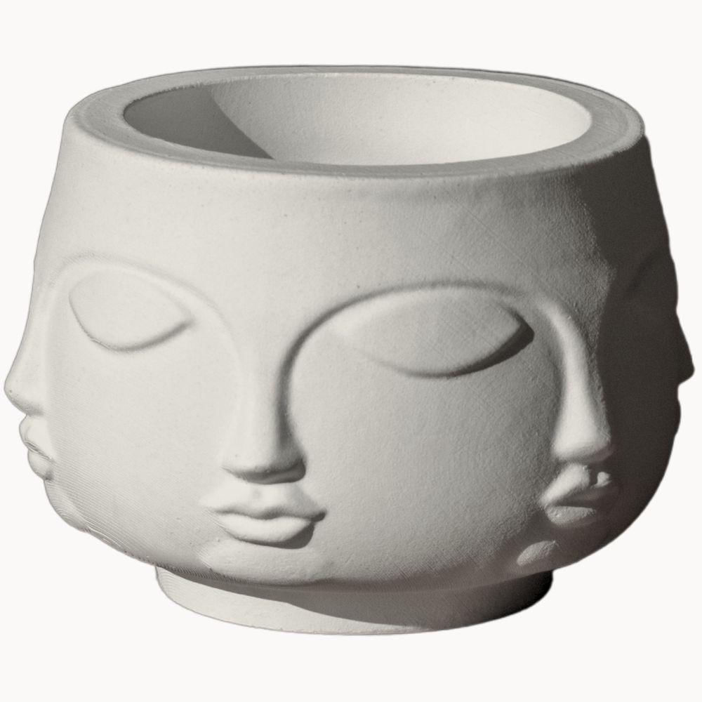 Vaso Decorativo Tarsila 10cm Artesanal Em Cimento Cinza