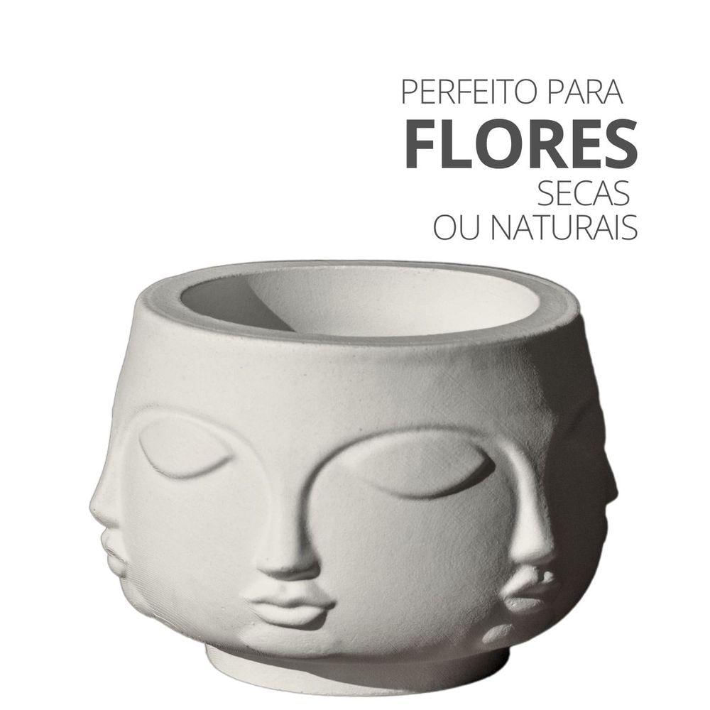 Vaso Decorativo Tarsila 10cm Artesanal Em Cimento Cinza