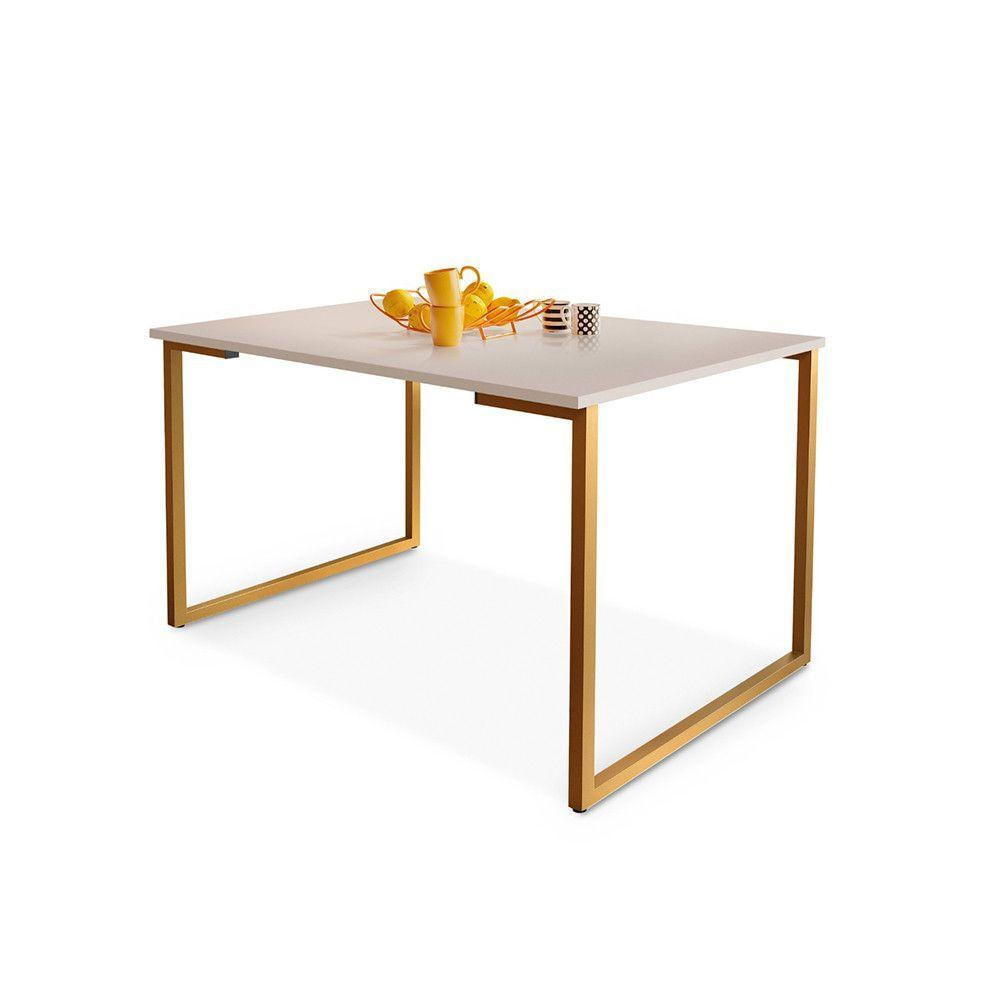 Mesa De Jantar Para 4 Lugares Em Mdf 20mm Klm Store Bronze Com Off White