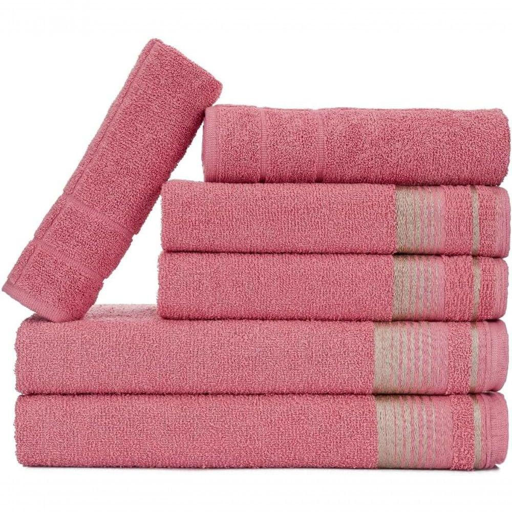 Jogo De Toalhas Luxury Soft Beka 360 G m² 2 Banho + 2 Rosto + 2 Piso Luxo Rosê