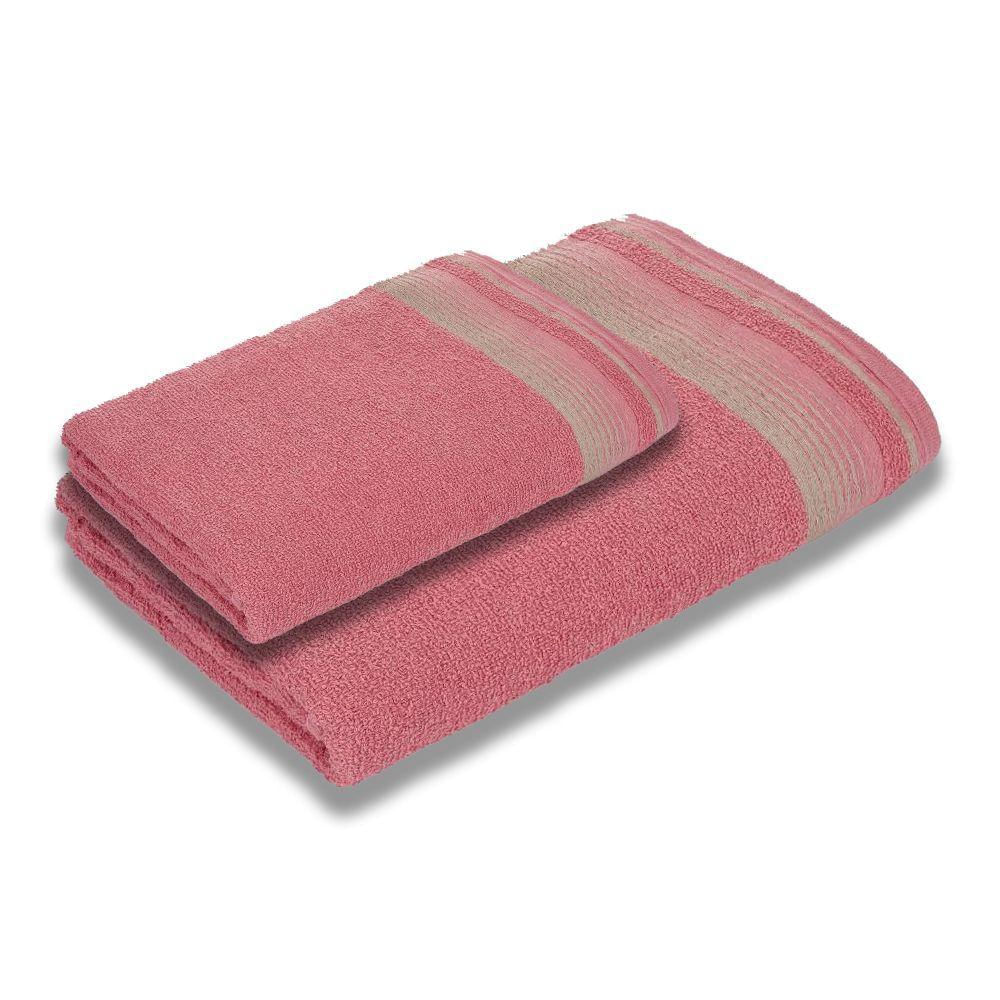 Jogo Com 2 Toalhas Luxury Soft Beka 360 G m² 1 Banho + 1 Rosto Luxo Rosê