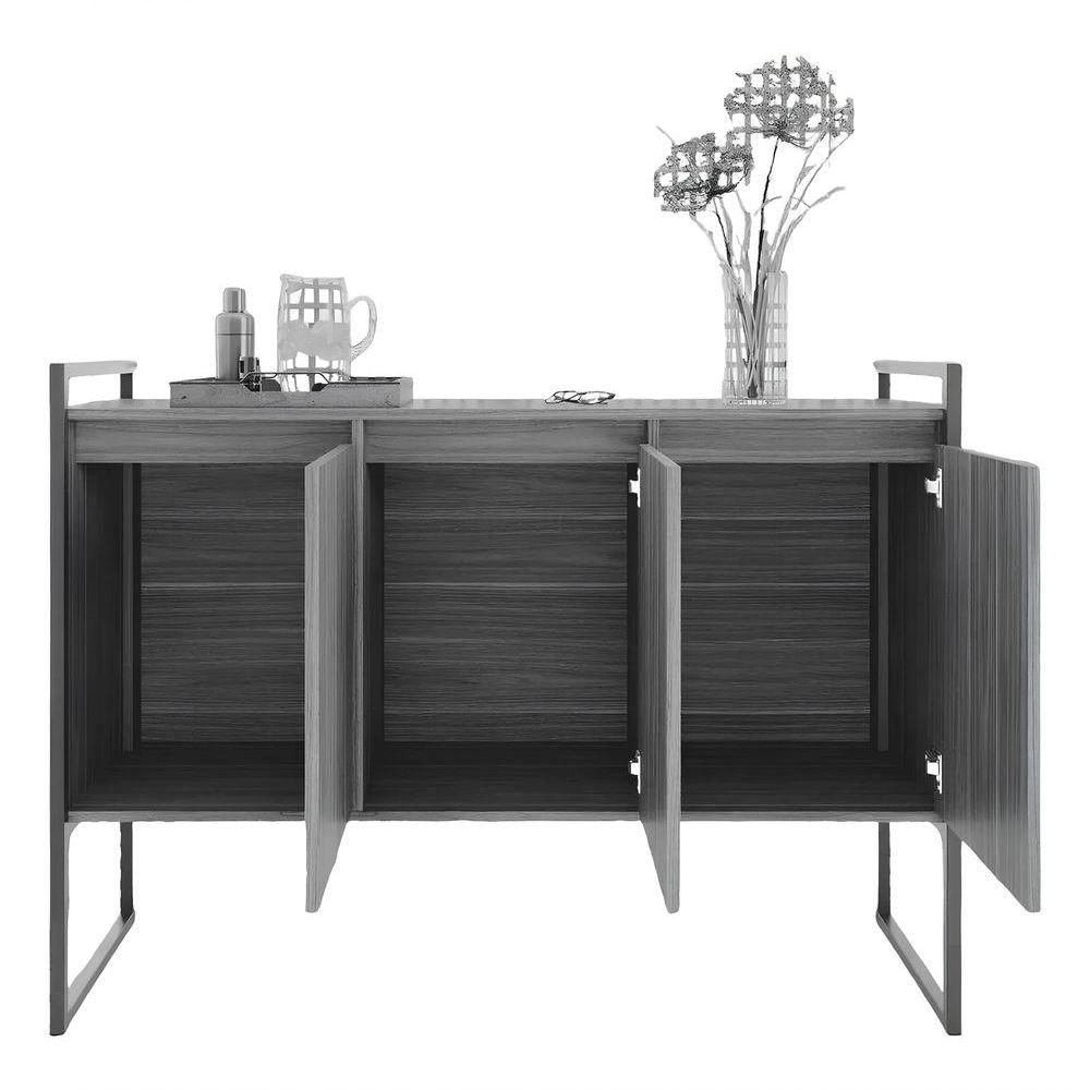 Buffet Aparador Industrial 3 Portas Porto - Branco Cobre Branco Cobre