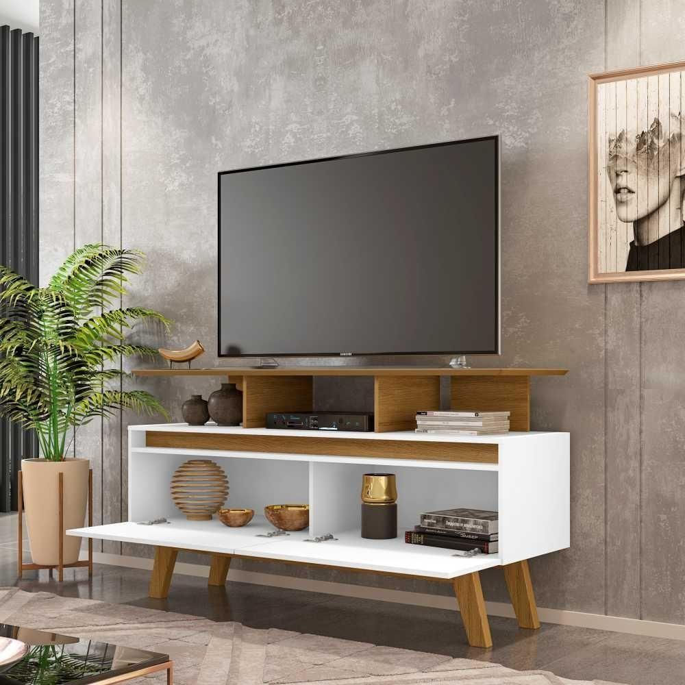 Rack para TV Field Cinamomo Branco - Design Moderno