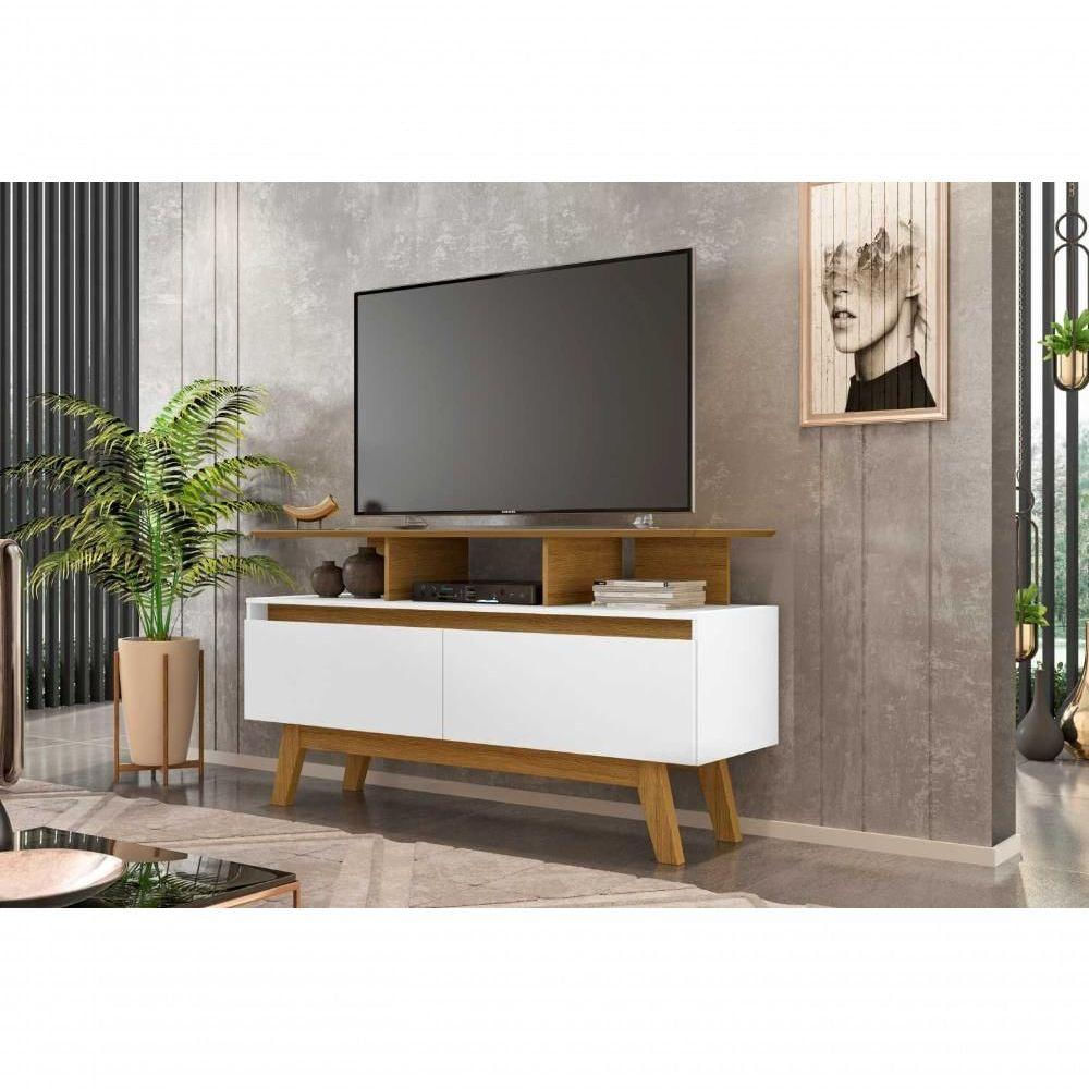 Rack para TV Field Cinamomo Branco - Design Moderno