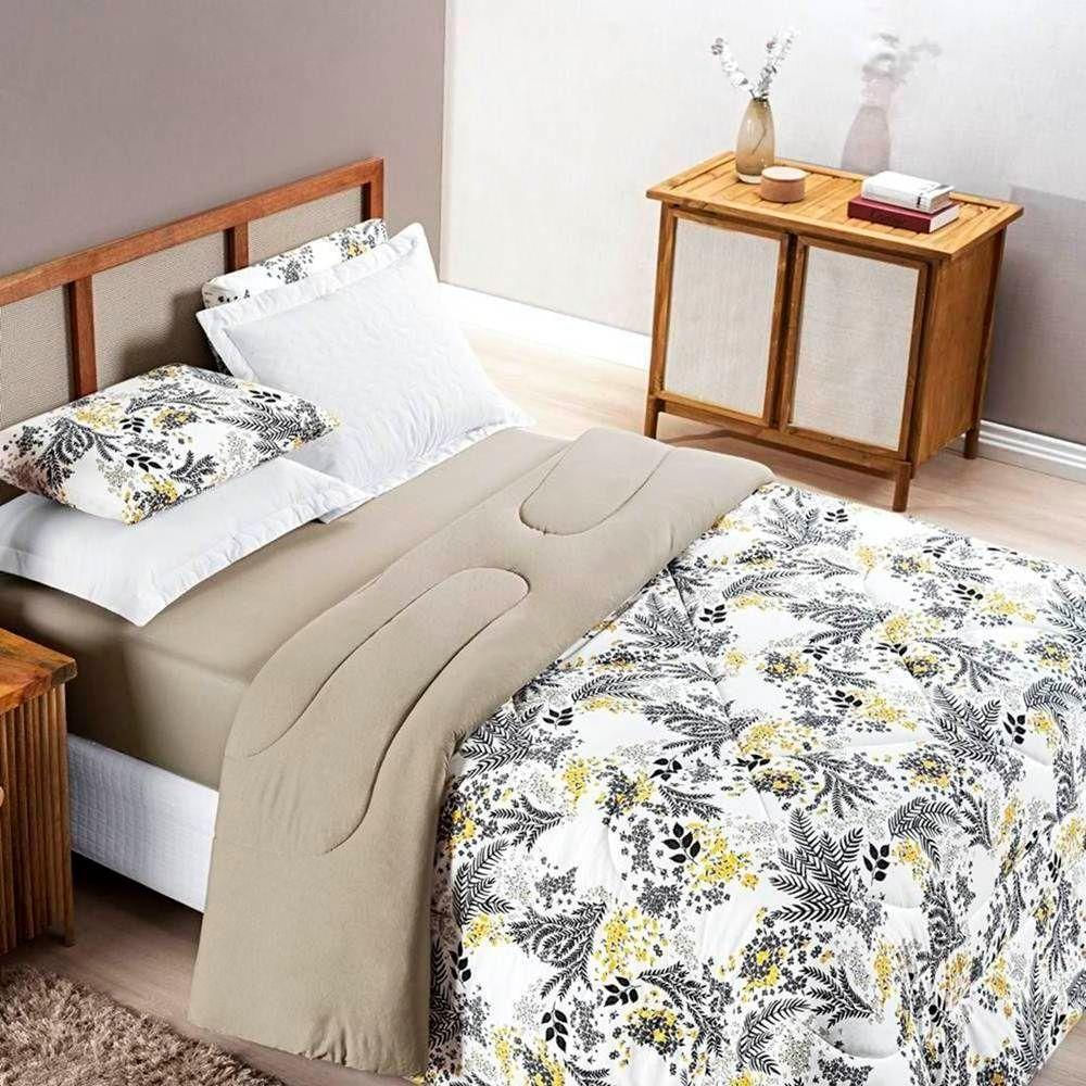 Edredom Queen Dupla Face Quality Malha 100% Algodão 1 Peça Cor Blossom