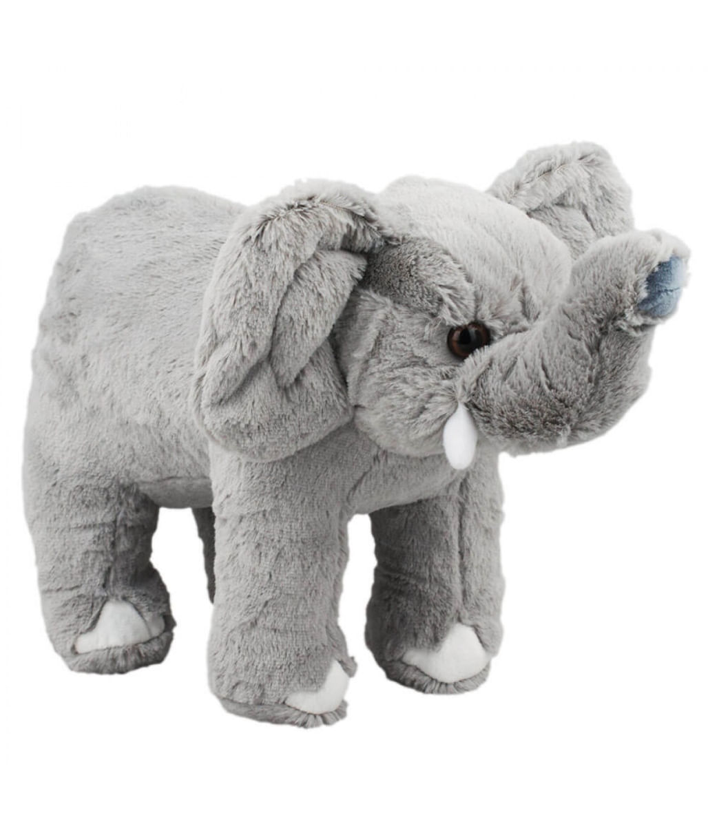 Elefante Cinza Tromba Levantada 22cm - Pelúcia - Tudo em Caixa