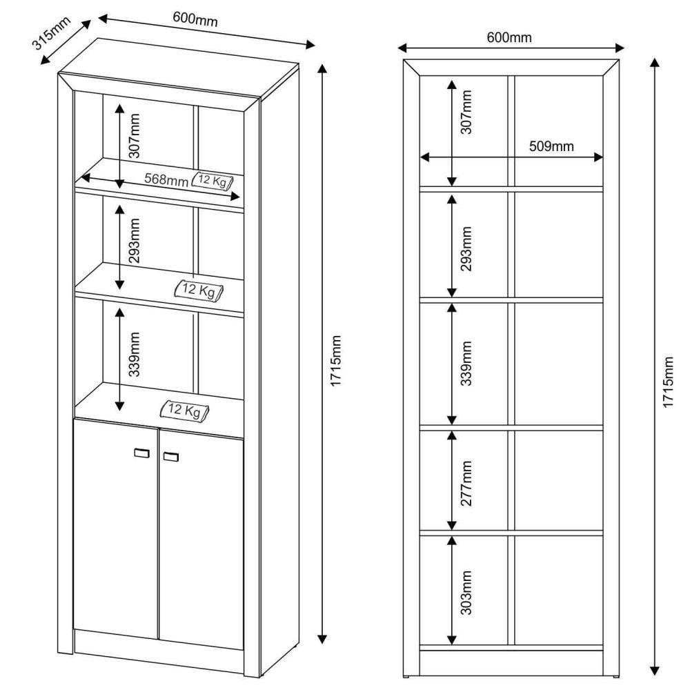 Armário Organizador para Home Office 171,5cm Me4110 Nogal