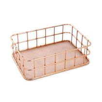 Organizador de Mesa Le Aramado Metal Retangular Rosé Gold 17x12x5,2cm