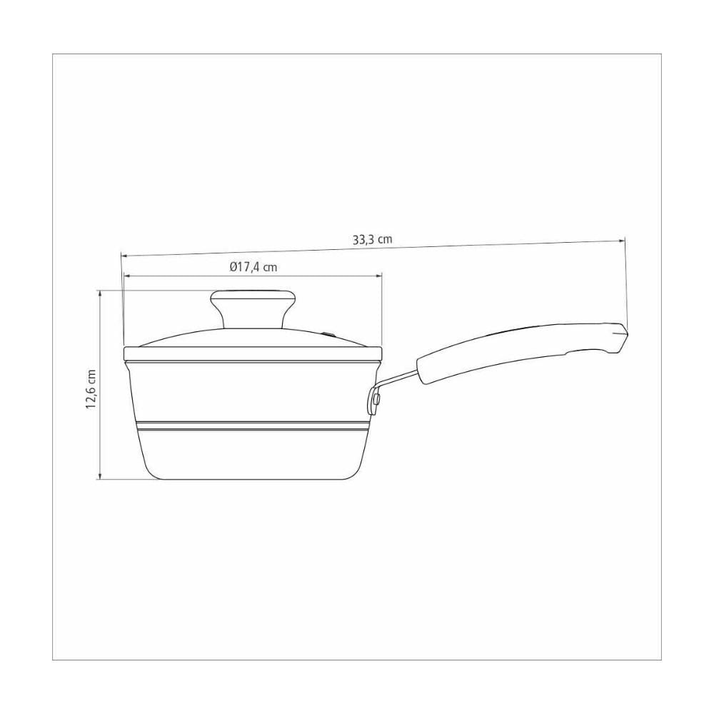 Panela Tramontina Sicilia em Aluminio com Revestimento Interno e Externo em Antiaderente Starflon Excellent Avelã 16 cm