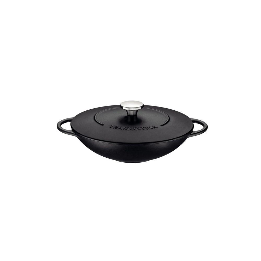 Wok Tramontina Trento Em Ferro Esmaltado Com Revestimento Interno Em Antiaderente Starflon Excellent 32 Cm 5 L