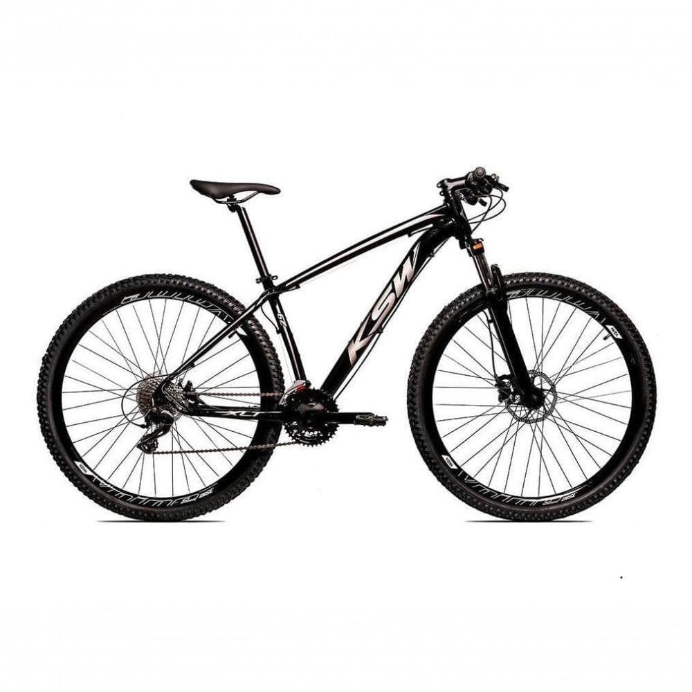 Bicicleta Aro 29 Ksw 24v Acera, Freio Hidraulico, Trava E K7 - Preto/prata - 17\" Preto/prata