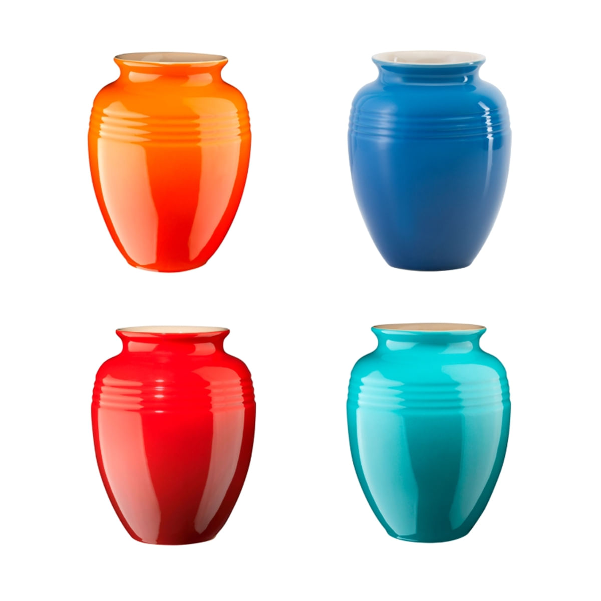 KIT LE CREUSET 4 VASOS 15CM CLÁSSICO 1L EM CERÂMICA COLORIDO