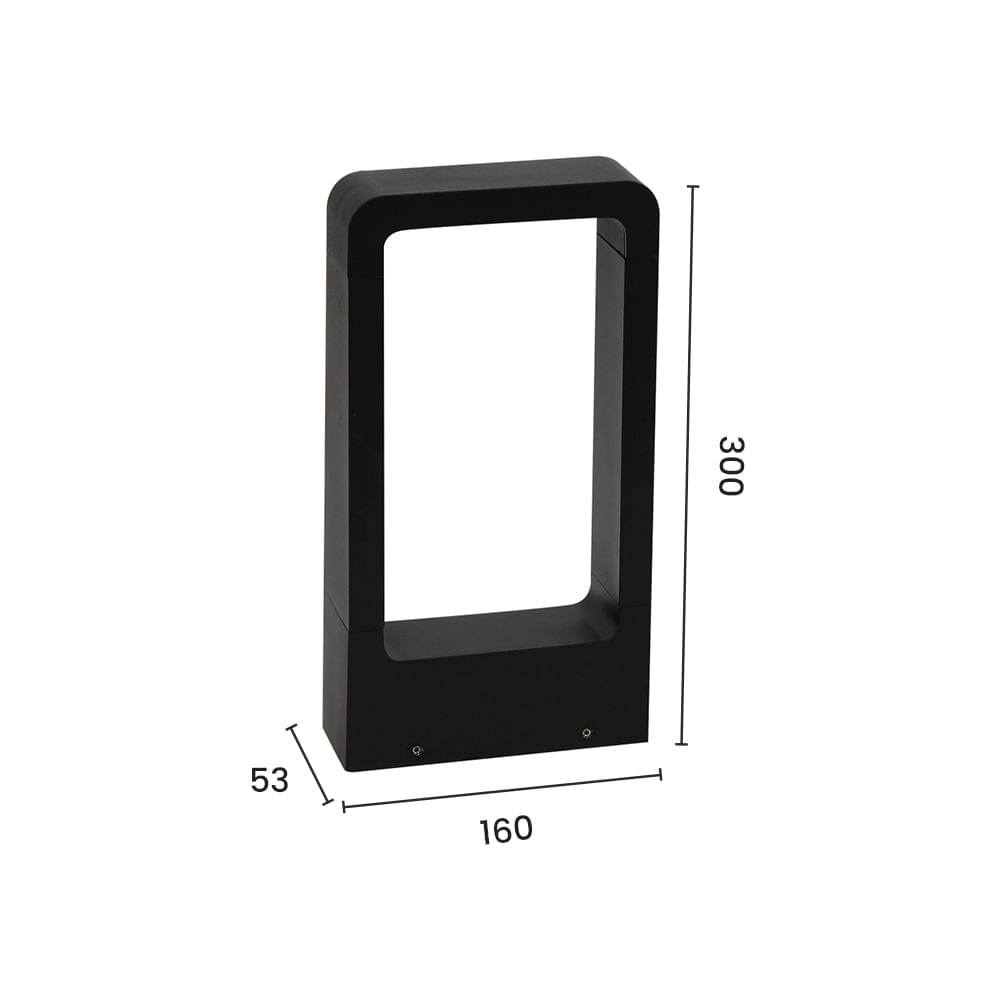 Poste Balizador de Jardim Astraled Ufex 30cm 7W Bivolt Preto