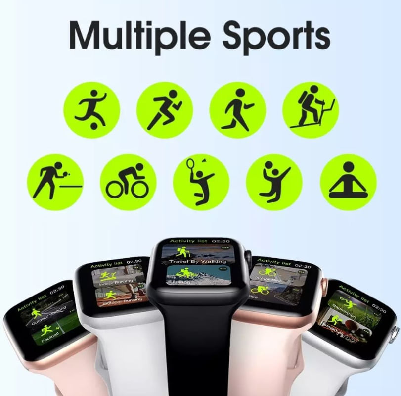 Smartwatch W29s com NFC, IA ChatGPT e 500+ Watchfaces Rosa
