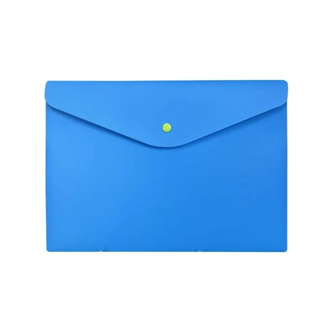 Envelope Plástico com Botão A4 Azul - Dello