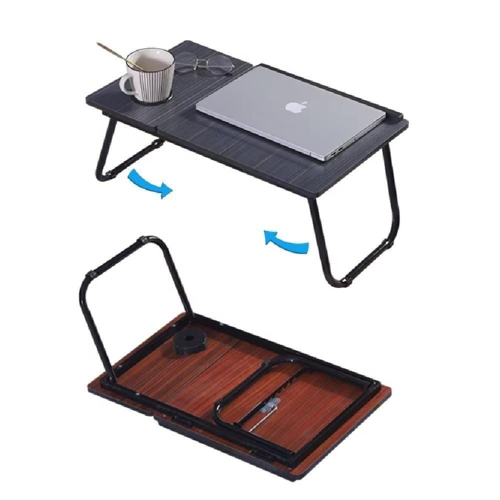 Mesa Suporte Para Notebook Em Madeira Portatil Cama Ajustavel Multifuncional Sofa Apoio Home Office Dobravel Preta