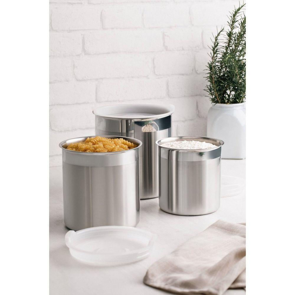 Pote Tramontina Cucina Em Aço Inox Para Mantimentos Com Tampa Plástica 16 Cm 3,4 L Tramontina