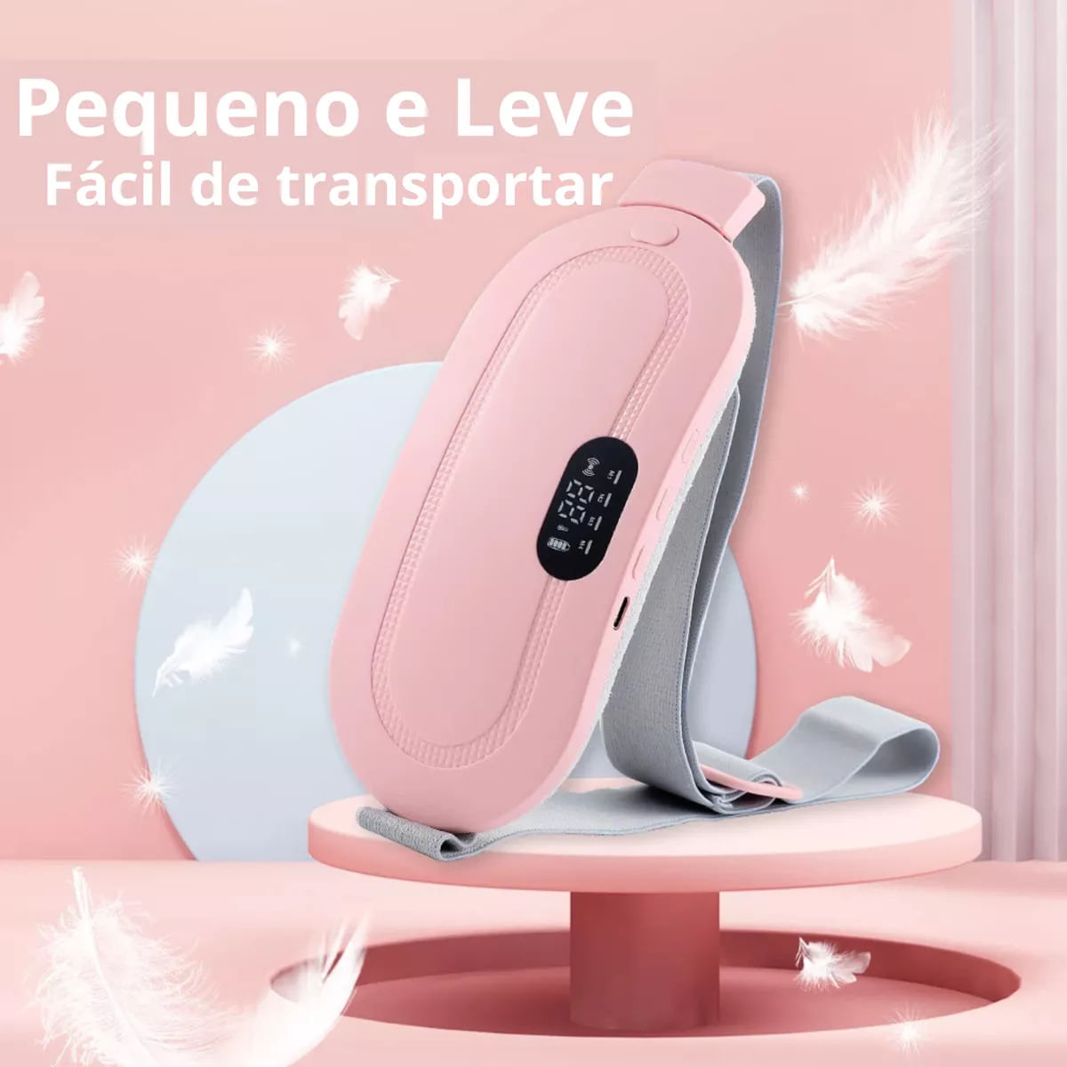 Massageador Eletrico Cinta Para Alíviar Dor Cólica Menstrual Carregamento USB