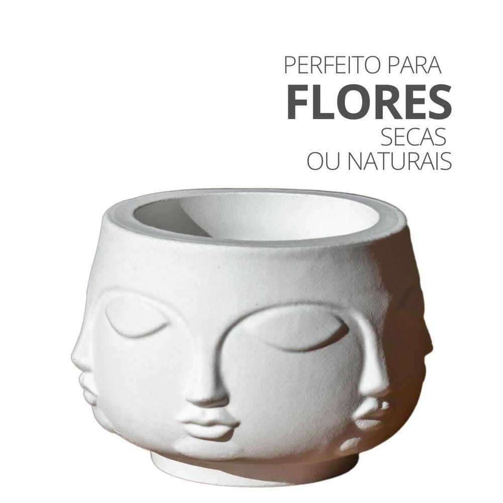 Vaso Decorativo Tarsila 10cm Artesanal Em Cimento Branco