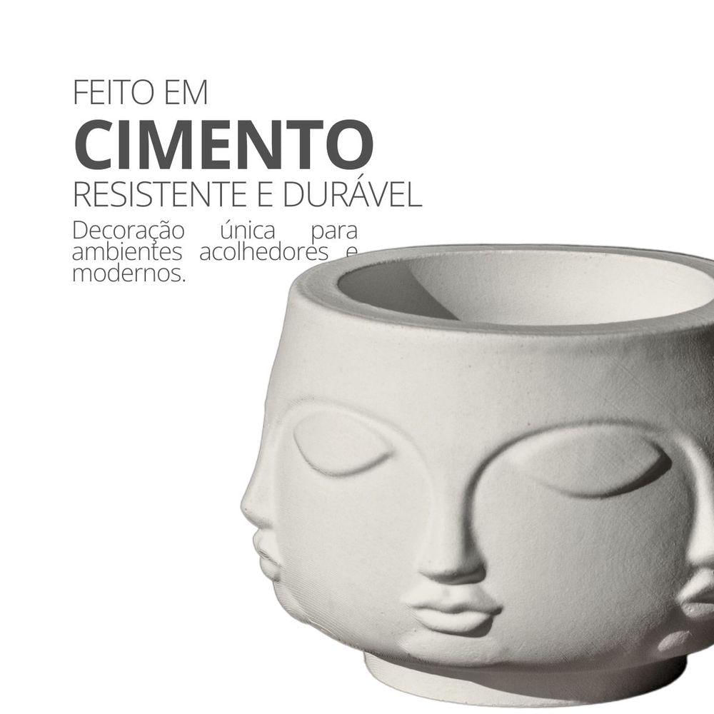 Vaso Decorativo Tarsila 10cm Artesanal Em Cimento Branco