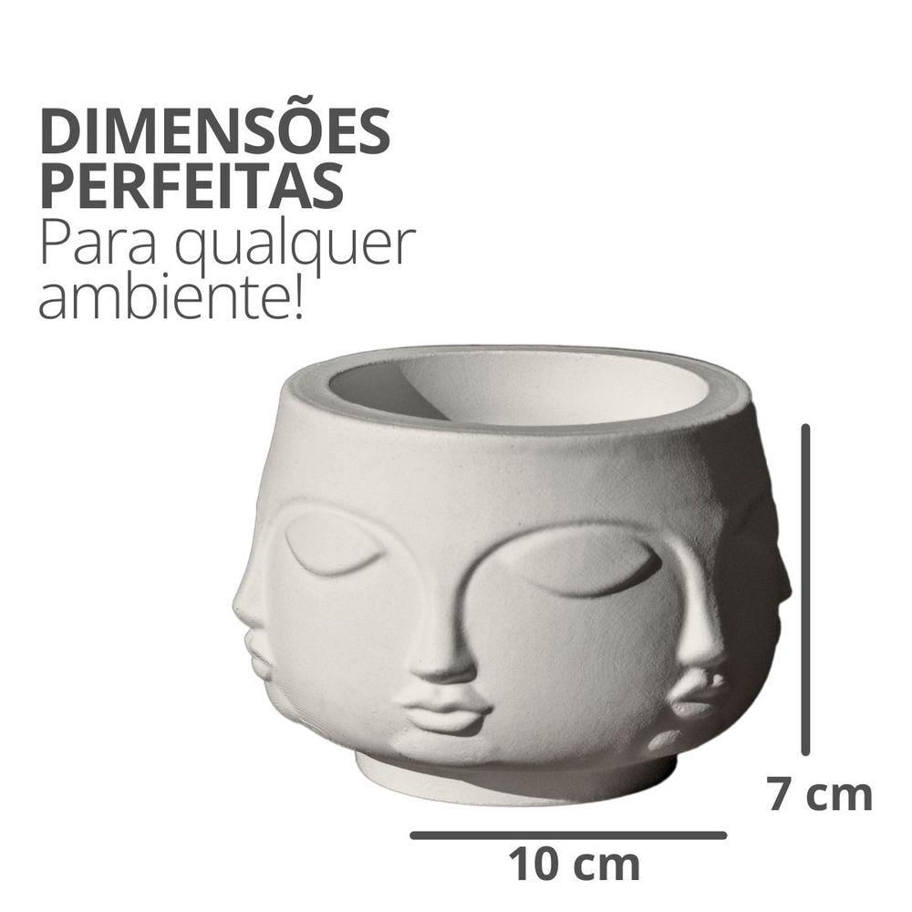 Vaso Decorativo Tarsila 10cm Artesanal Em Cimento Branco