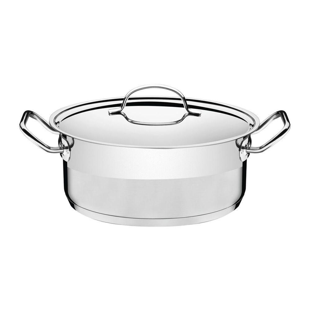 Caçarola Tramontina Professional Rasa Em Aço Inox 24 Cm 4,7 L