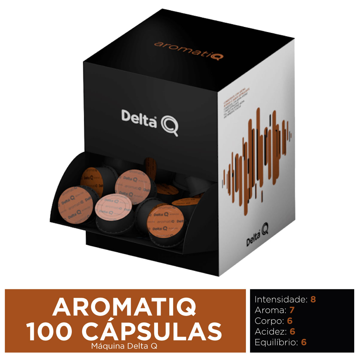 Kit Cafeteira Quick Delta Q + Pack 100 Cápsulas AromatiQ Chumbo / 110v